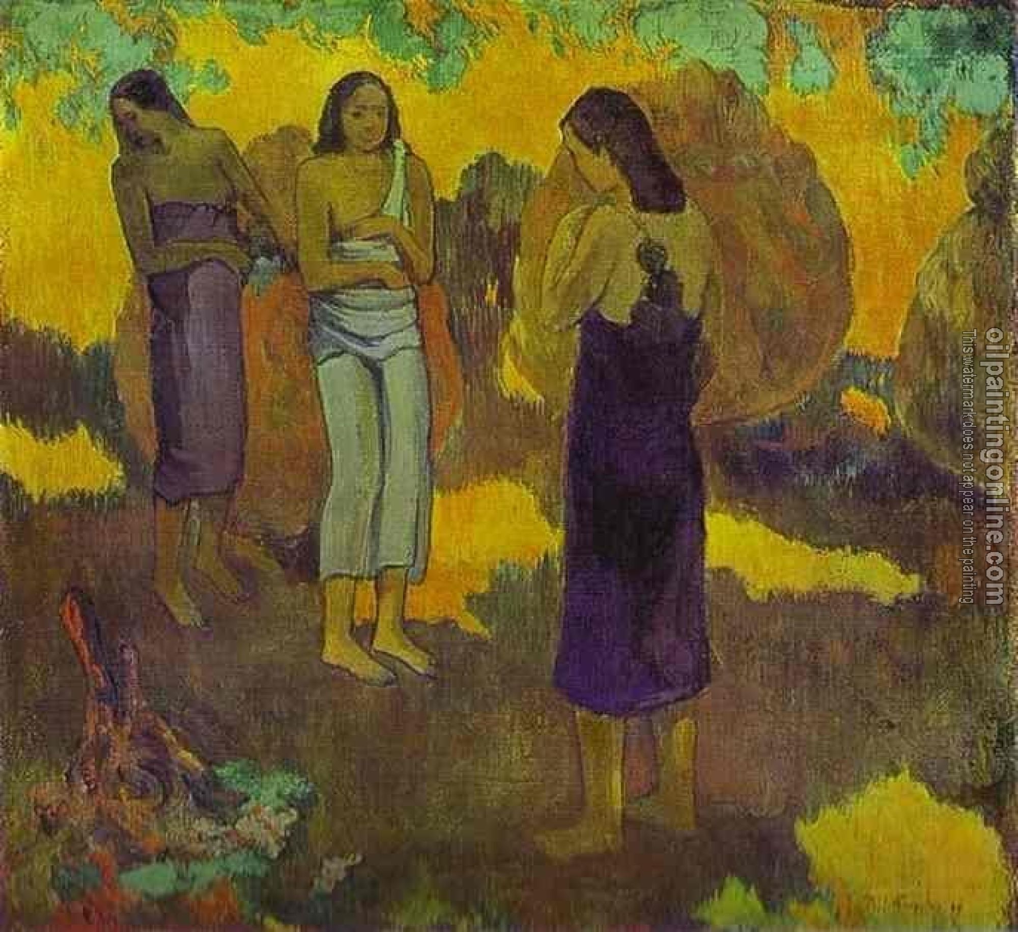 Gauguin, Paul - Three Tahitian Women against a Yellow Background